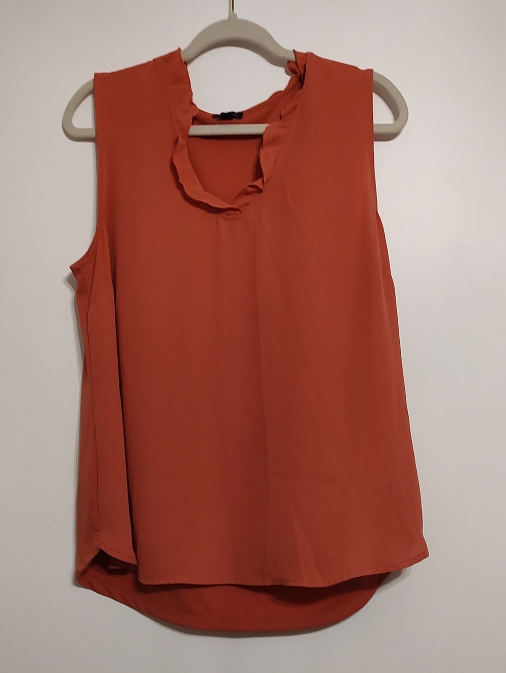 Ann Taylor Sleeveless Ruffle-Trim Camisole - Coral